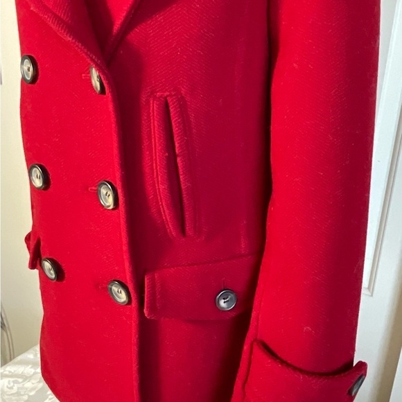 Talbots Wool Blend Double Breasted Pea Coat Women Size 6 Black Buttons - Picture 6 of 11